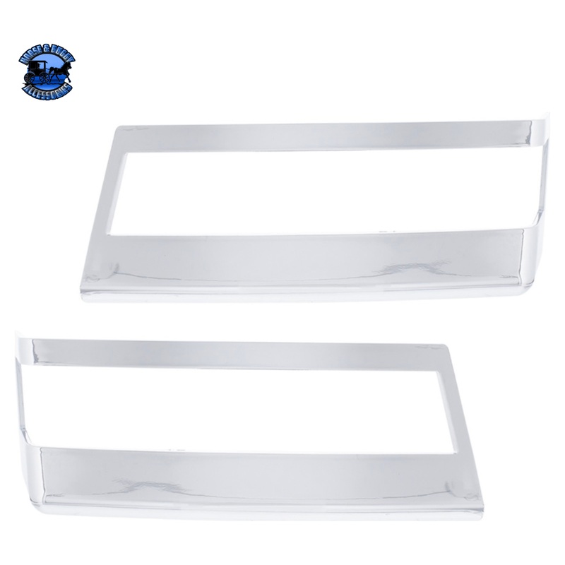 CHROME PLASTIC TURN SIGNAL BEZELS FOR 2018-2024 FREIGHTLINER CASCADIA (PAIR) #42442