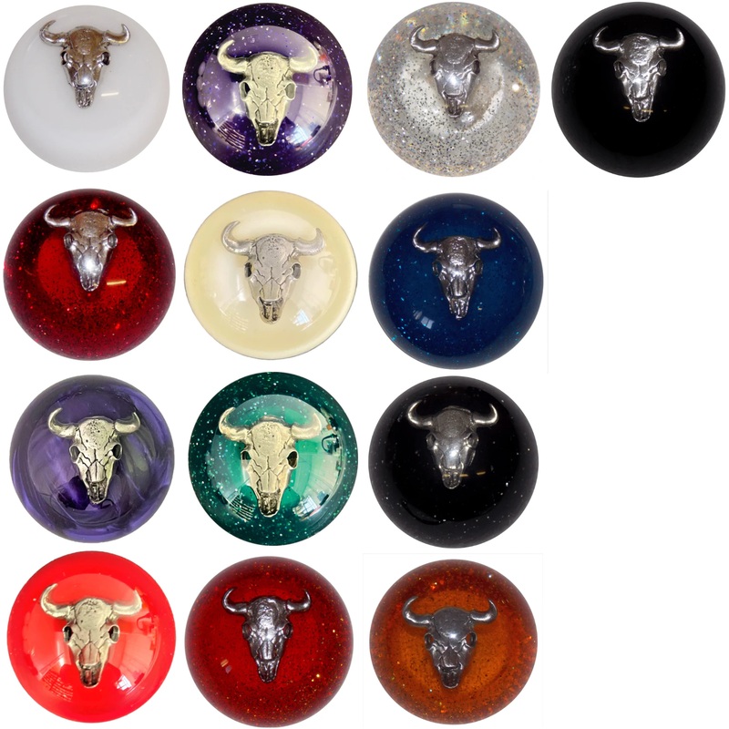 Cow Skull Shift Knobs (1/2-13 female threads) Twisted Shifterz (Choose Color)