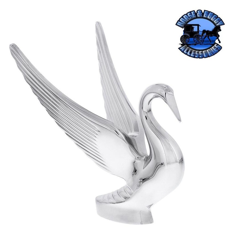 Die-Cast Swan Hood Ornament – Chrome #72001