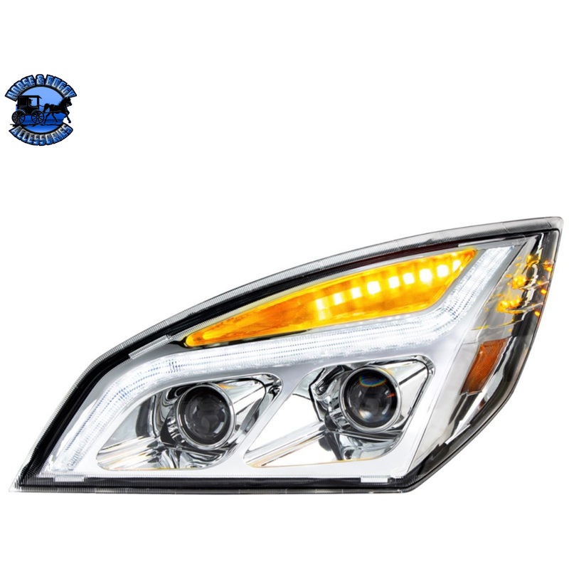 LED PROJECTION HEADLIGHT WITH LED POSITION LIGHT FOR 2018-2024 FREIGHTLINER CASCADIA (Choose Color) (Choose Side)