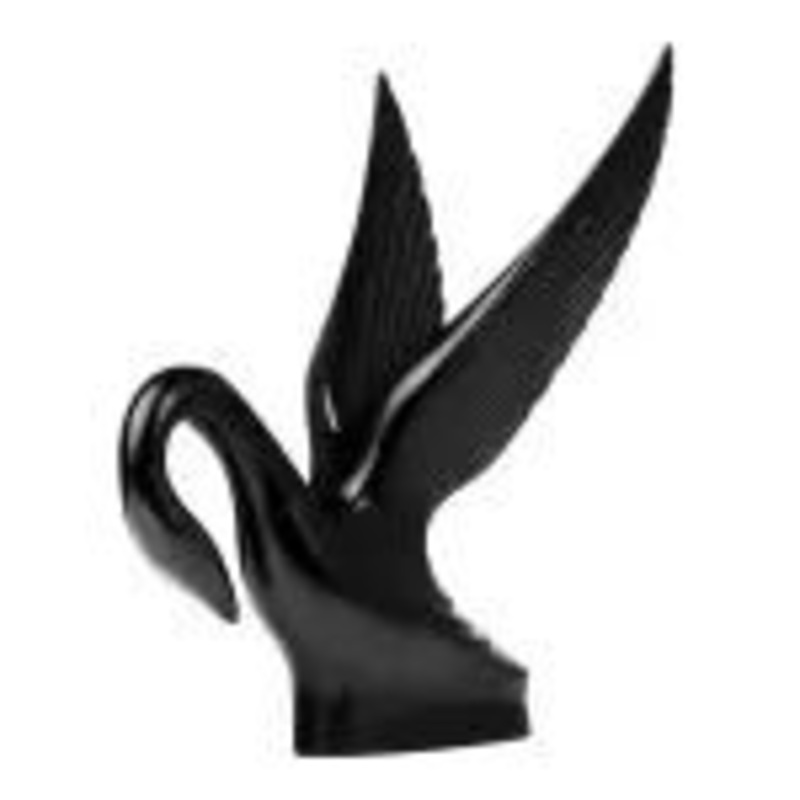 MATTE BLACK POWDER COATED CLASSIC SWAN HOOD ORNAMENT #48008
