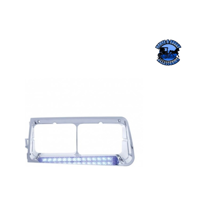 14 LED HEADLIGHT BEZEL WITH COLOR LED FOR 1989-2009 FREIGHTLINER FLD (Choose Color) (Choose Side)