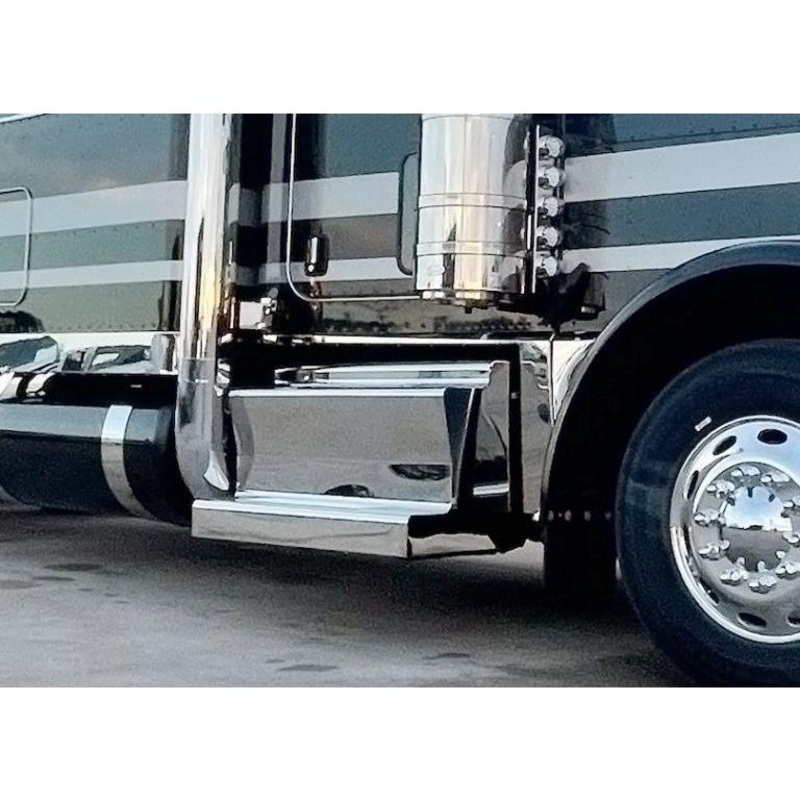 (2010-2017) dpf Peterbilt passenger lid cover and step. 2pc polished stainless