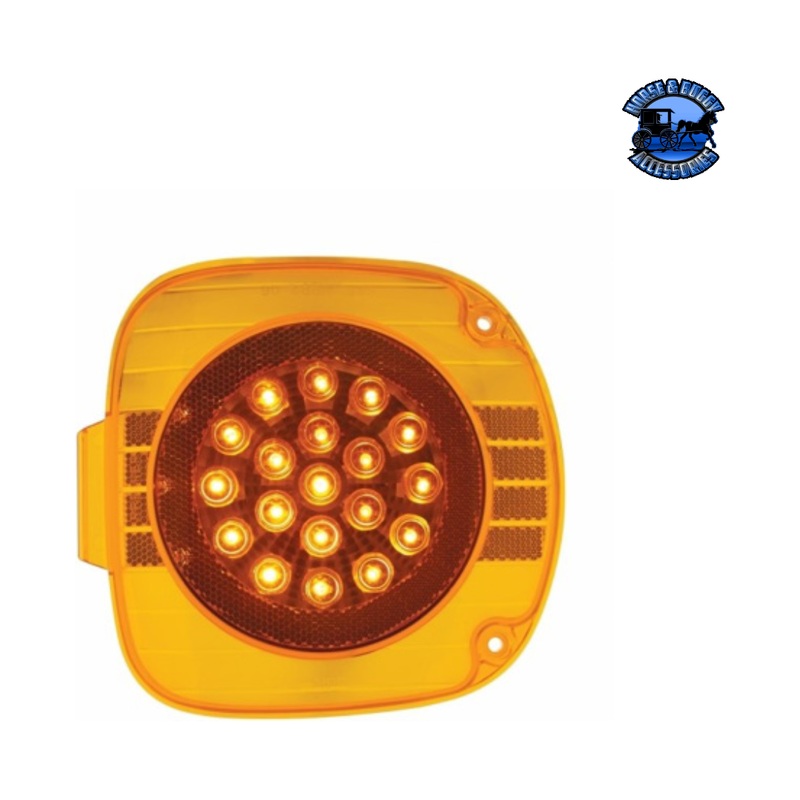 22 LED Turn Signal Light With Reflector For 1996-2010 Freightliner Century – Amber LED/Amber Lens #36769