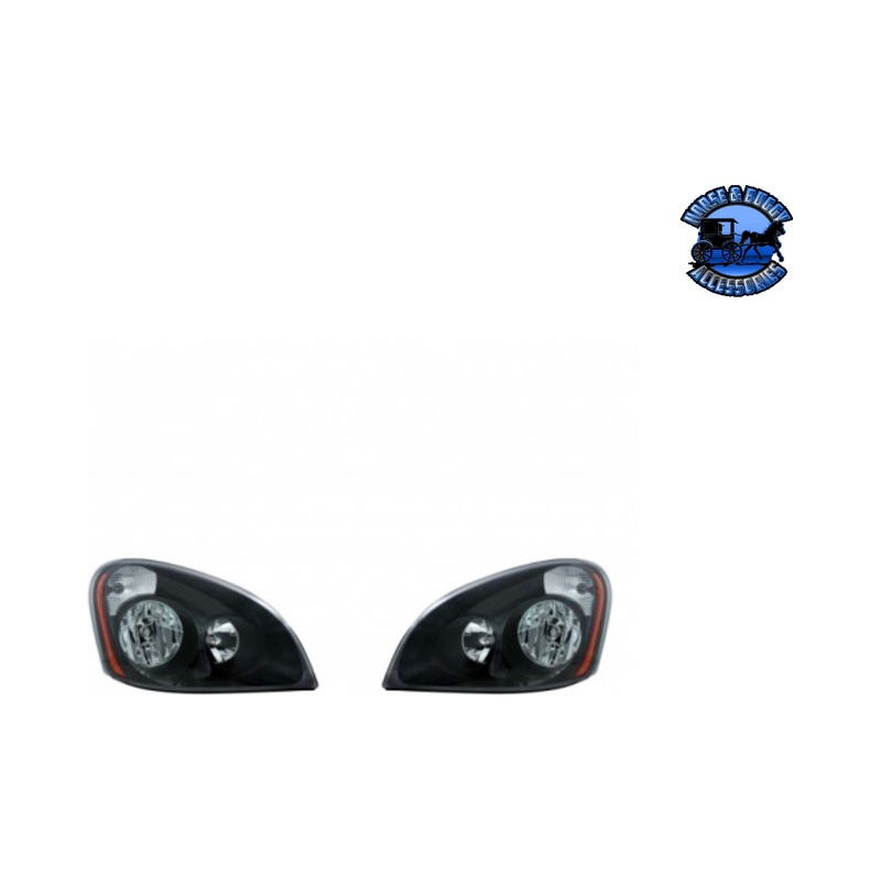 Blackout Headlight Set For 2008-2017 Freightliner Cascadia (Pair) #31207