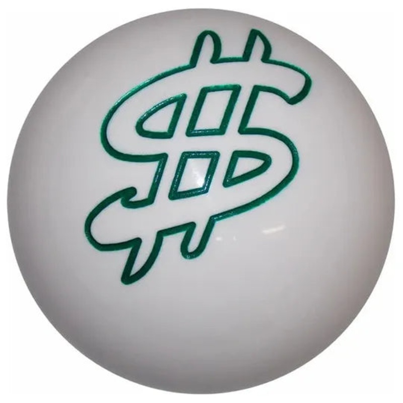 BRKN-E-DLR-WHT Dollar Sign White Brake Knob Twisted Shifterz