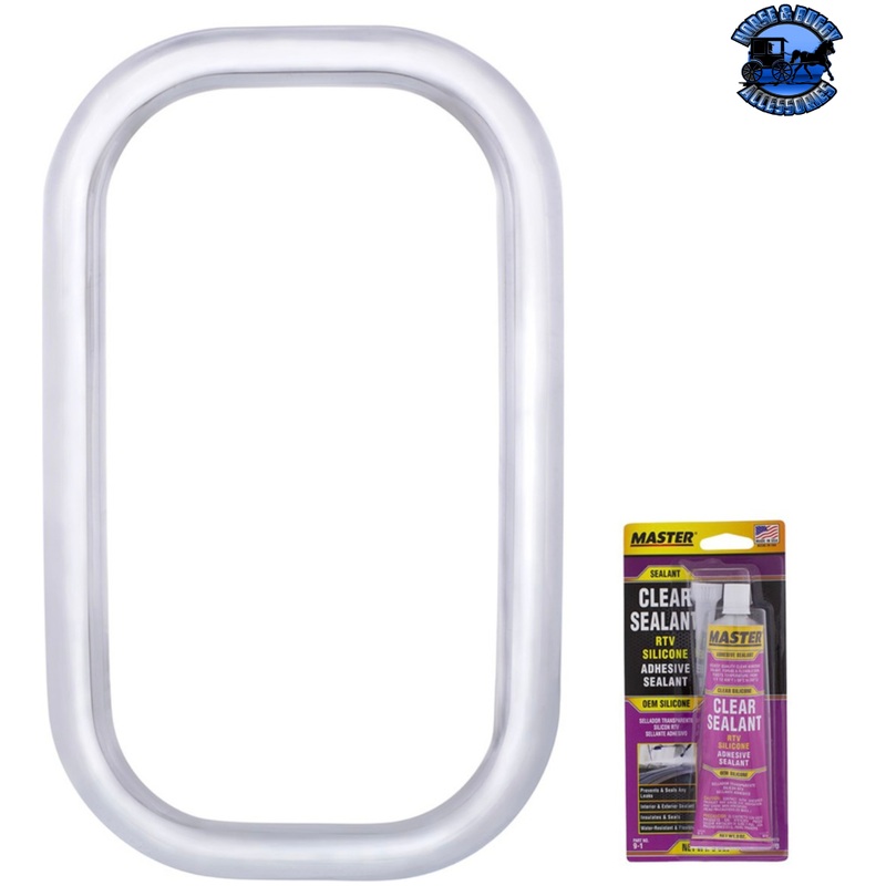 Chrome Exterior View Window Trim For Freightliner Classic (1989-2010) – Includes Adhesive #40946