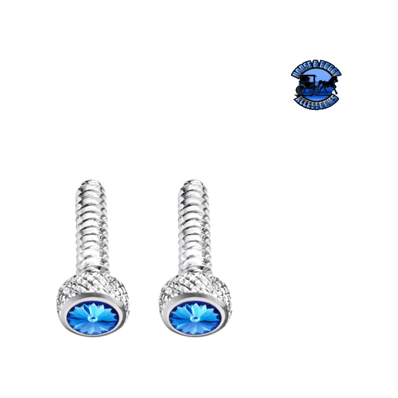 CHROME SHORT DASH SCREW FOR FREIGHTLINER WITH COLOR CRYSTAL (2-PACK) (Choose Color)