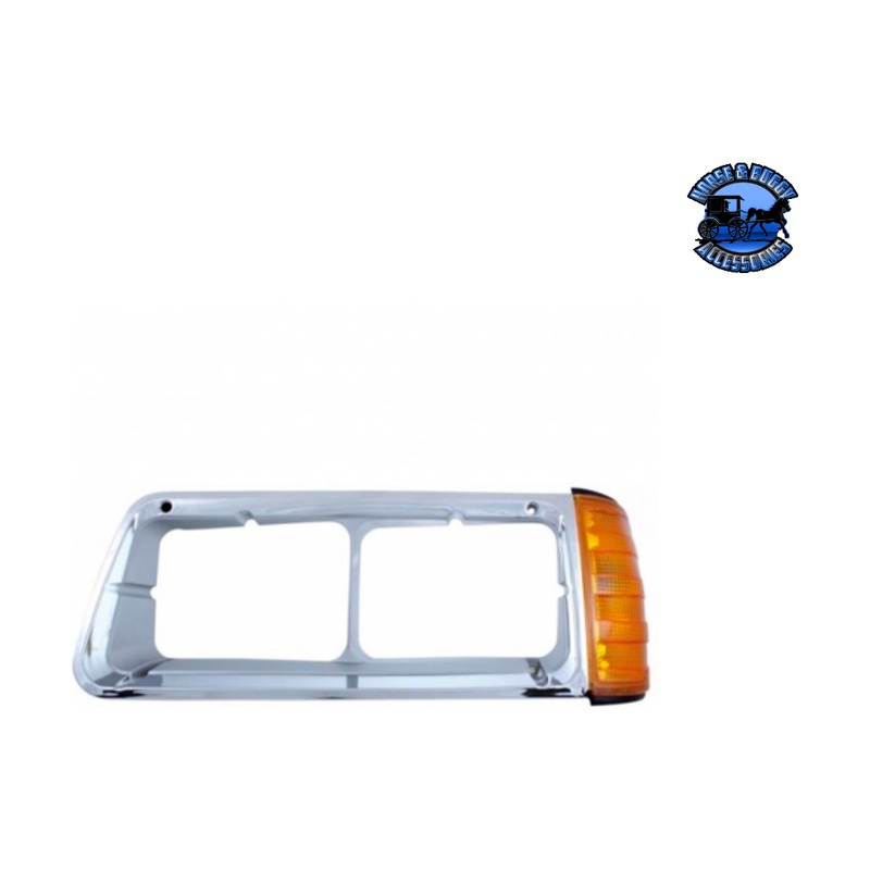 HEADLIGHT BEZEL WITH TURN SIGNAL FOR 1989-2009 FREIGHTLINER FLD (Choose Side)