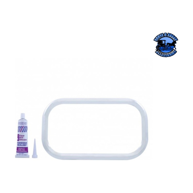 Stainless Curved View Window Trim With Sealant Adhesive For Freightliner #21719