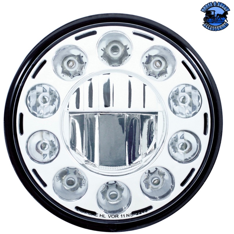 ULTRALIT – 11 High Power LED 7 Crystal Headlight – Chrome #31355