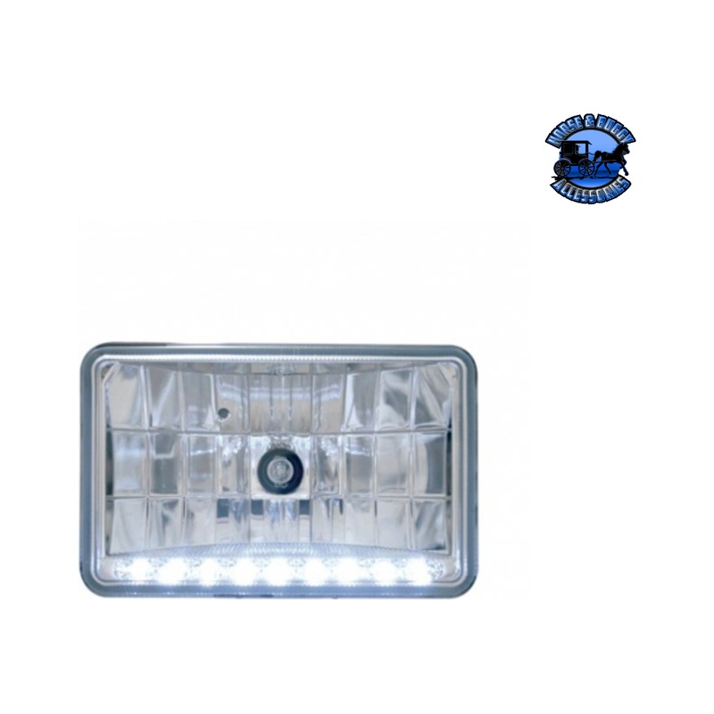 ULTRALIT – 4 X 6 CRYSTAL HEADLIGHT WITH 9 LED POSITION LIGHT (Choose Color) (Choose Side)