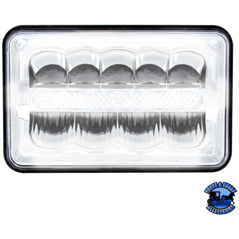 ULTRALIT – 9 HIGH POWER LED 4 X 6 RECTANGULAR LIGHT WITH WHITE POSITION LIGHT BAR #34125