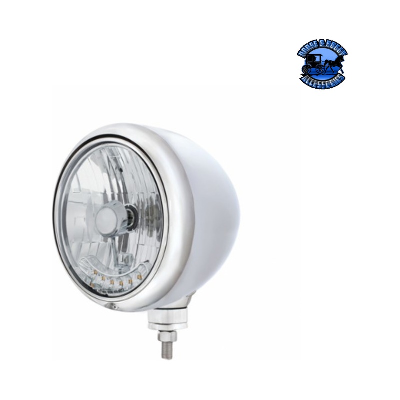 GUIDE 682-C STYLE HEADLIGHT H4 BULB WITH 6 AMBER LED (Choose Color)