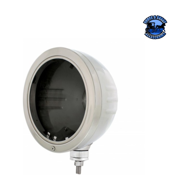 Stainless Bullet Embossed Stripe Headlight Housing #32729