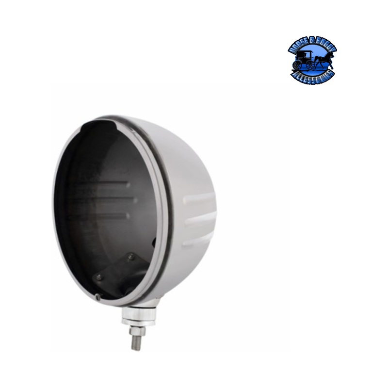 Stainless Steel Embossed Stripe Headlight Housing Only – No Rim #30374