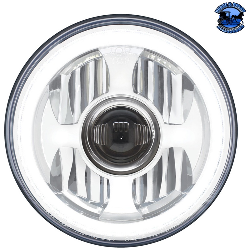 ULTRALIT – High Power LED 7 Projection Headlight With Dual Color LED Position Halo Ring #31496