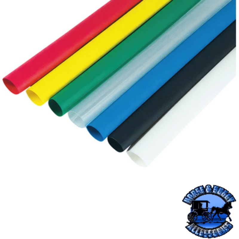 UP-98017 1/4 I.D. Black Heat Shrink Tubing, (6) 4 Pcs.