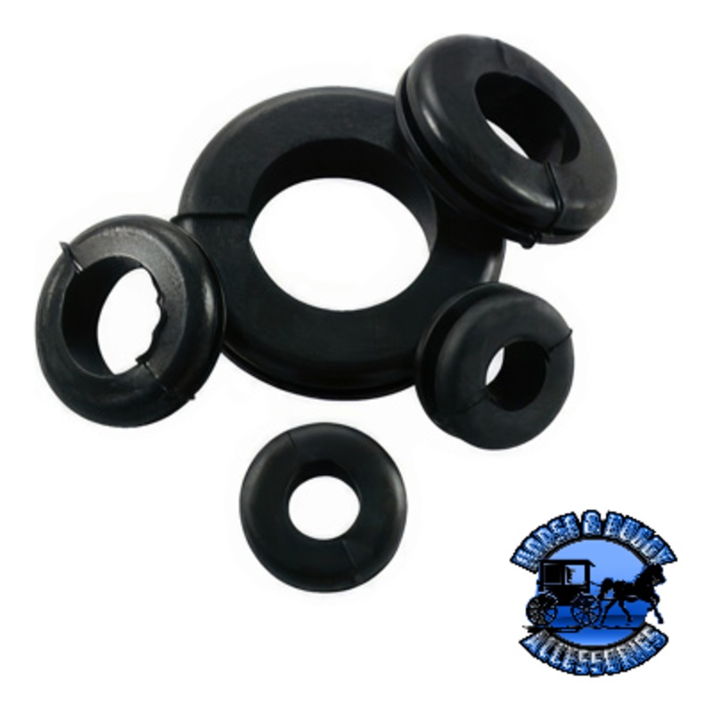 UP-98247 5/8 Mounting Hole Black Vinyl Grommet, 7 Pcs.