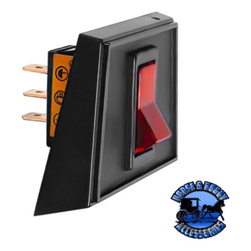 UP-98363 Red Illum Rocker in Panel Mount Combo 20 Amp 12V S.P.S.T. On/Off 1 Set.