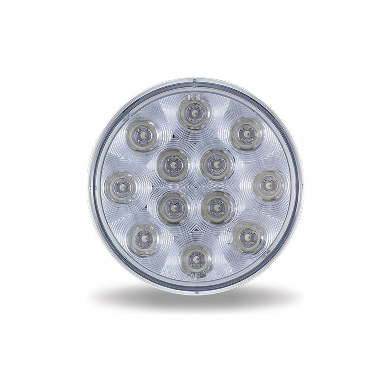 4 ROUND LED STOP, TURN & TAIL LIGHT (CLEAR LENS, RED DIODES) 12 DIODES
