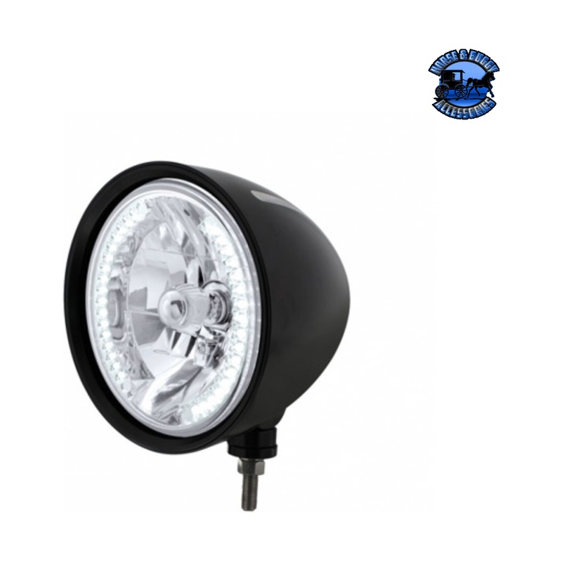 Black Billet Style Groove Headlight H4 Bulb With 34 White LED #32668