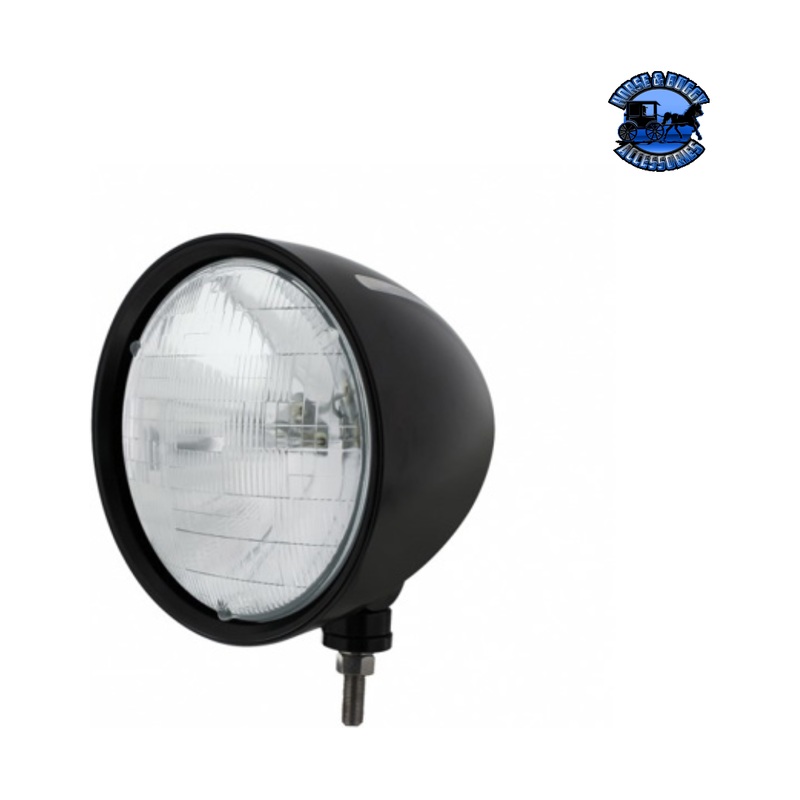 Black Billet Style Groove Headlight H6024 Bulb #32664