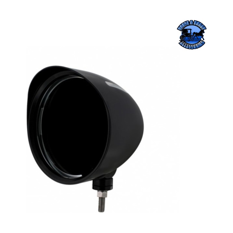 Black BILLET Style Groove Headlight Housing With Visor #31498