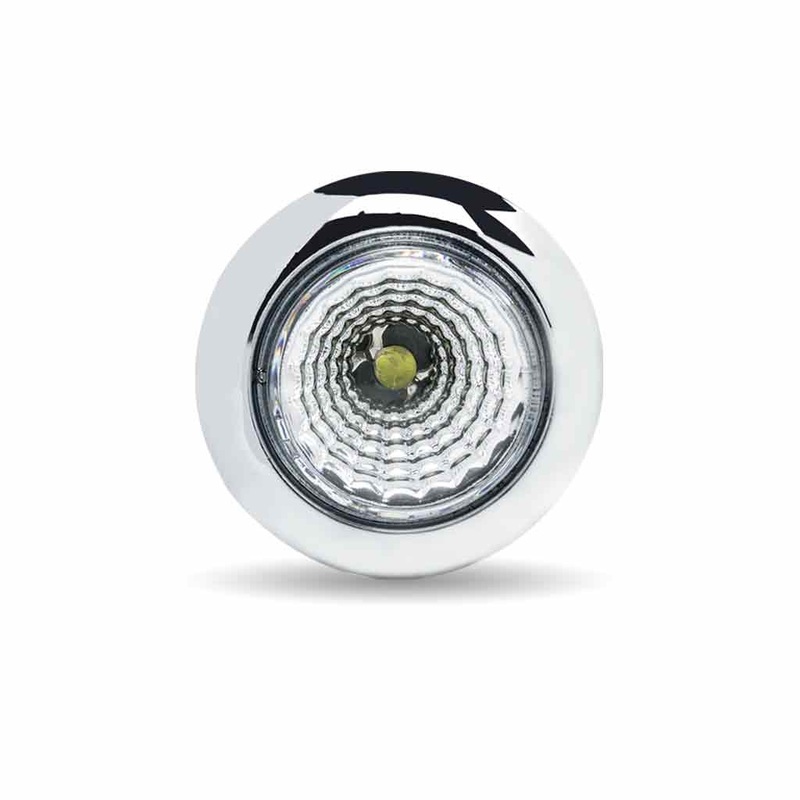 Mini Button Clear Amber LED with Reflector & Silicone Locking Ring (1 Diode)