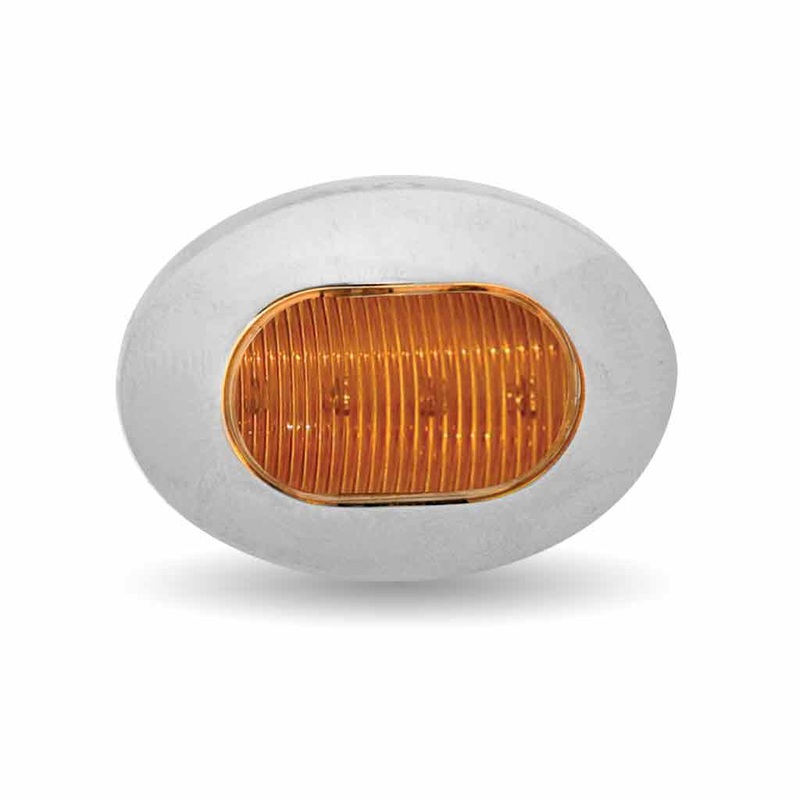 Mini Oval Button Amber LED – 3 Wire