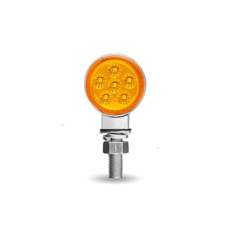 TLED-DL1X  Amber/Red Clearance Marker 1.8 Mini Double Face Round Reflector LED Light  12 Diodes