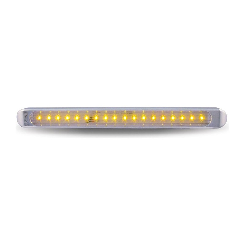 Chrome Auxiliary Stop, Turn & Tail LED Light Strip – Amber (12 Diodes)