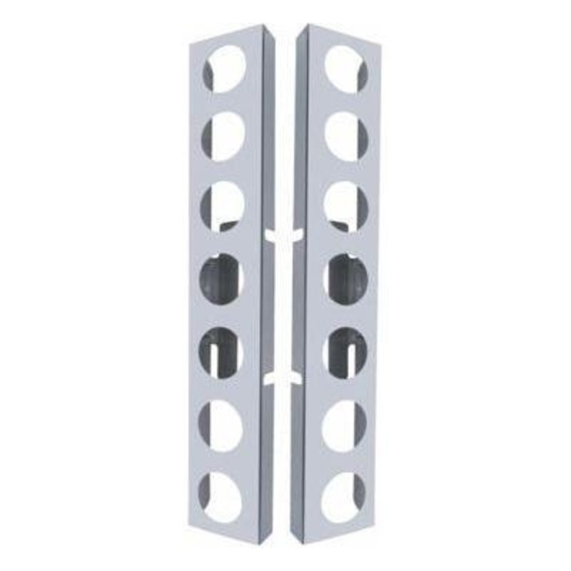 Kenworth Stainless Front Air Cleaner Bracket Only – 14 Light Cutouts (Pair) #31465