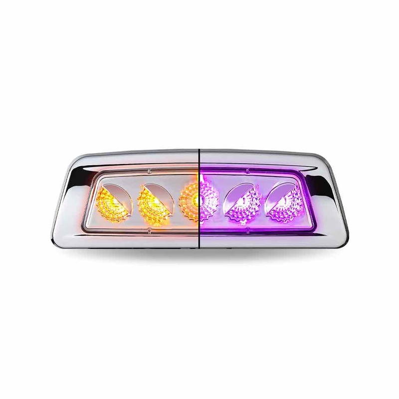 KENWORTH T680/T700/T880 DRIVER FENDER MARKER LIGHT-DUAL REVOLUTION AMBER/PURPLE LED