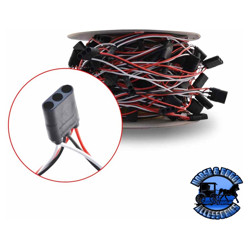 T612 Female Wire Harness with 12 Connector Spacing  Triple Bullet Plug | 100 ft. Spool (92 PLUGS)