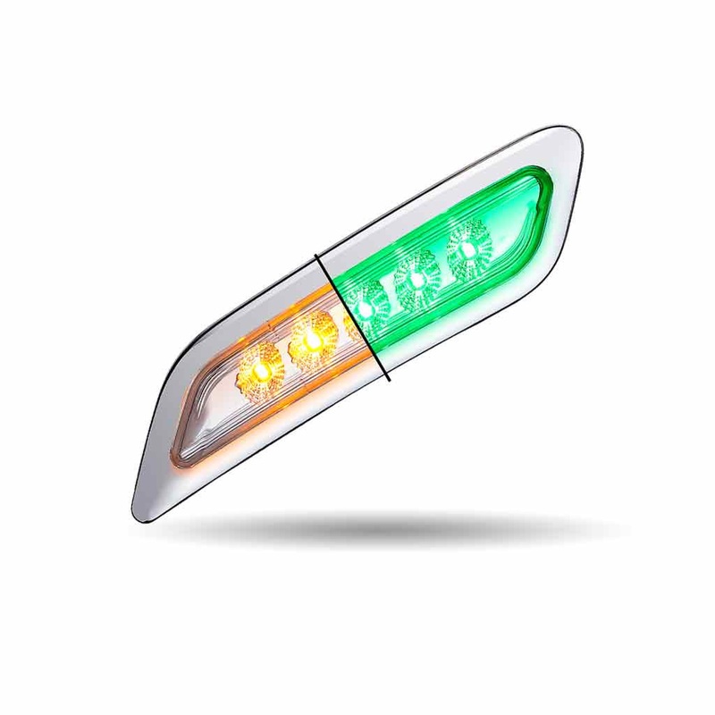 TLED-P200AG Amber to Green Peterbilt LED Door Light  5 Diodes | Passenger Side