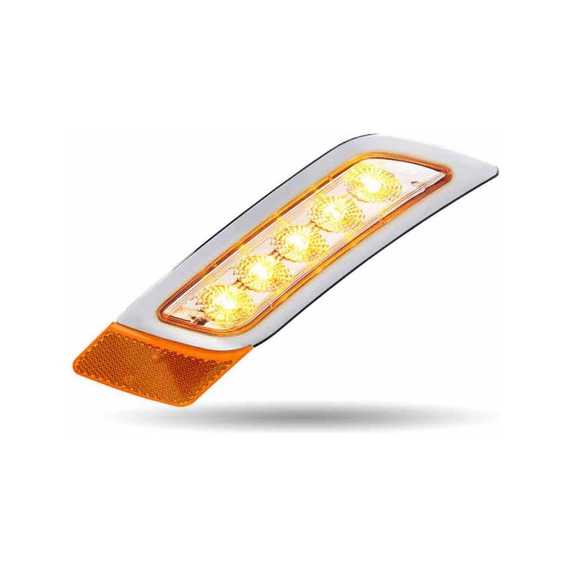 TLED-P300CA Clear Amber Peterbilt LED Fender Light  5 Diodes | Driver Side