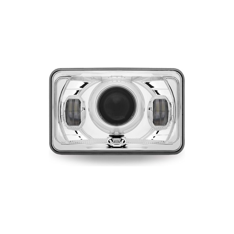 4 x 6 LED Projector Headlight with Optional Backlit Auxiliary (Choose Low or High Beam)
