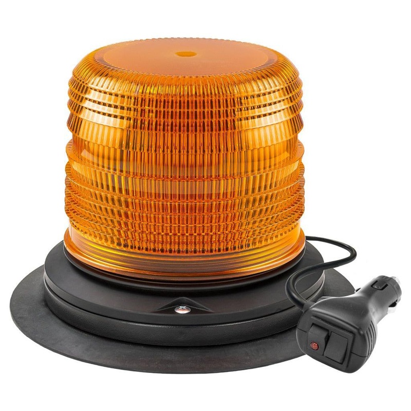 Amber LED Class 1 Warning Beacon with 36 Flash Patterns – Vacuum/Magnetic