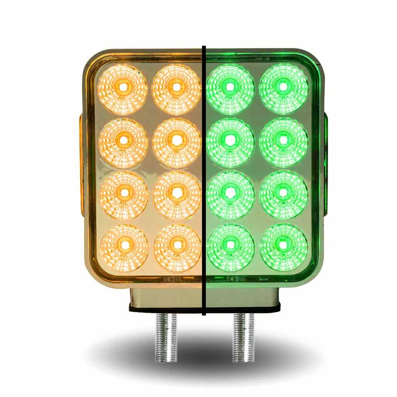 Dual Revolution Double Face Double Post Square LED (Amber/Red/Green) – (44 Diodes)