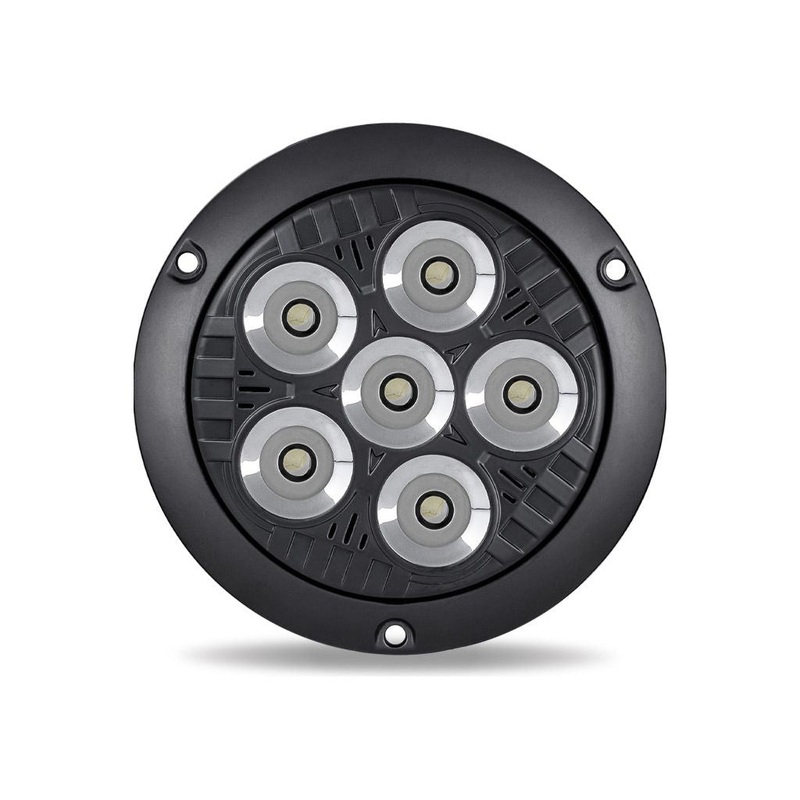 LEGACY SERIES ROUND 4 FLANGE MOUNT LED LOAD/WORK LIGHT WITH BLACK FRONT – BLACK FLANGE