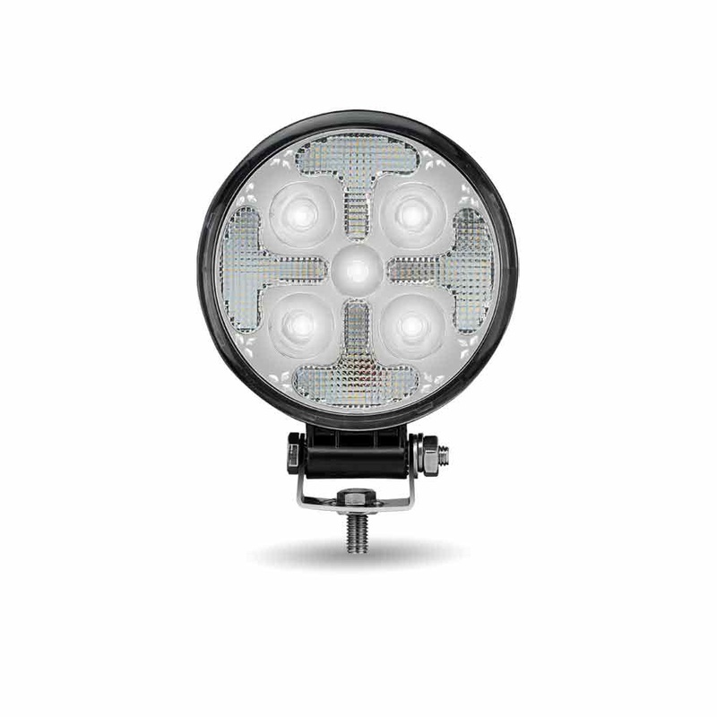 Round High Powered Combo LED Worklight with Amber Strobe – 1800 Lumens