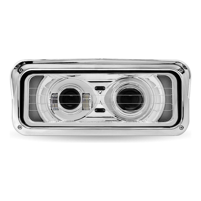 TLED-H127 RECT HEATED BACKLIT CHROME HEADLIGHT ASSEMBLY; PASS SIDE