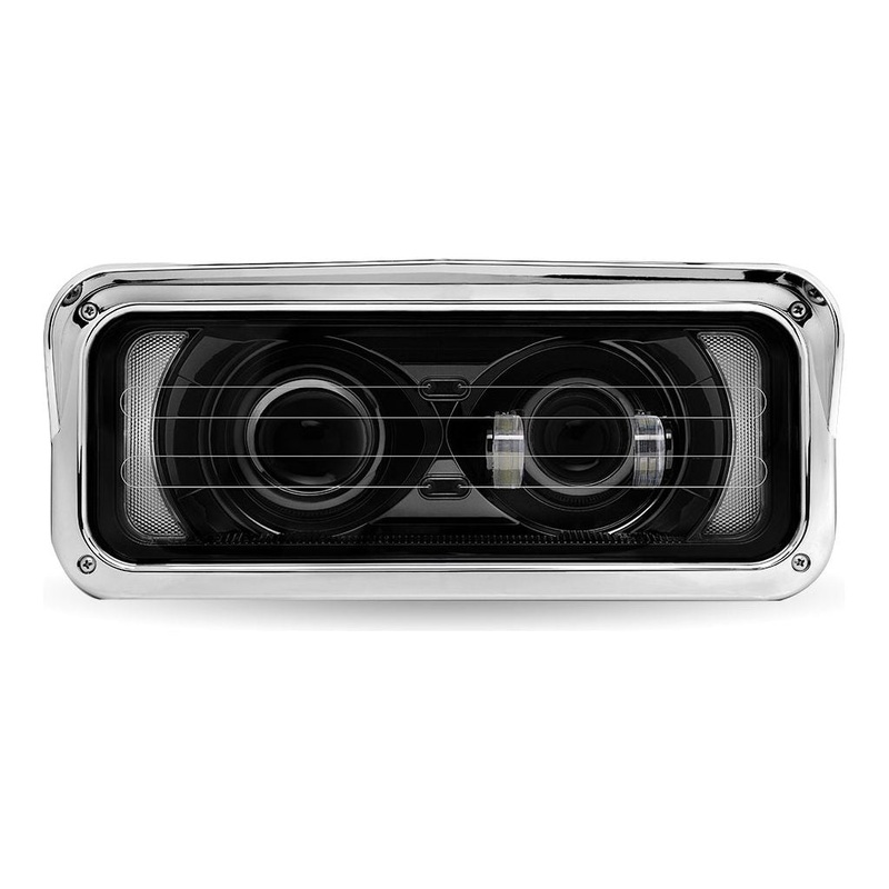 TLED-H136 Universal Heated LED Projector Headlight Assembly with Glow Position & Marker LED Accents  Black (Driver Side)