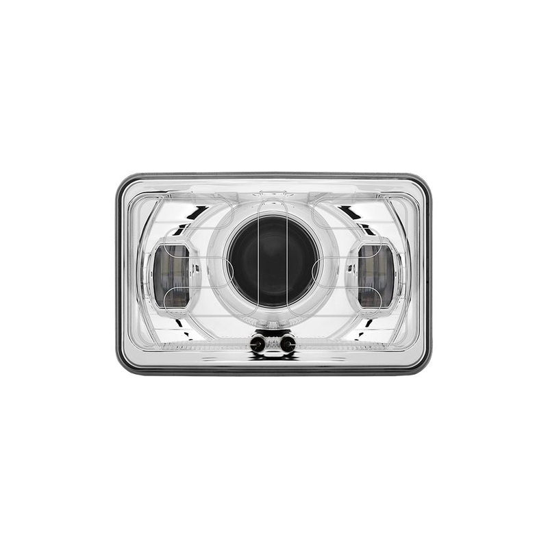 TLED-H92 4 x 6 Heated LED Projector Headlight with Optional Backlit Auxiliary  Low Beam | 1200 Lumens