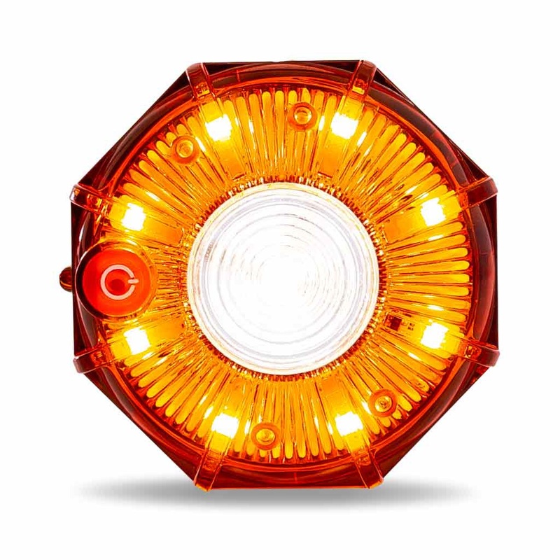 TLED-OC1A 3 Dual Color Amber/White Portable/Magnetic/Hangable Hazard LED Light  9 Diodes