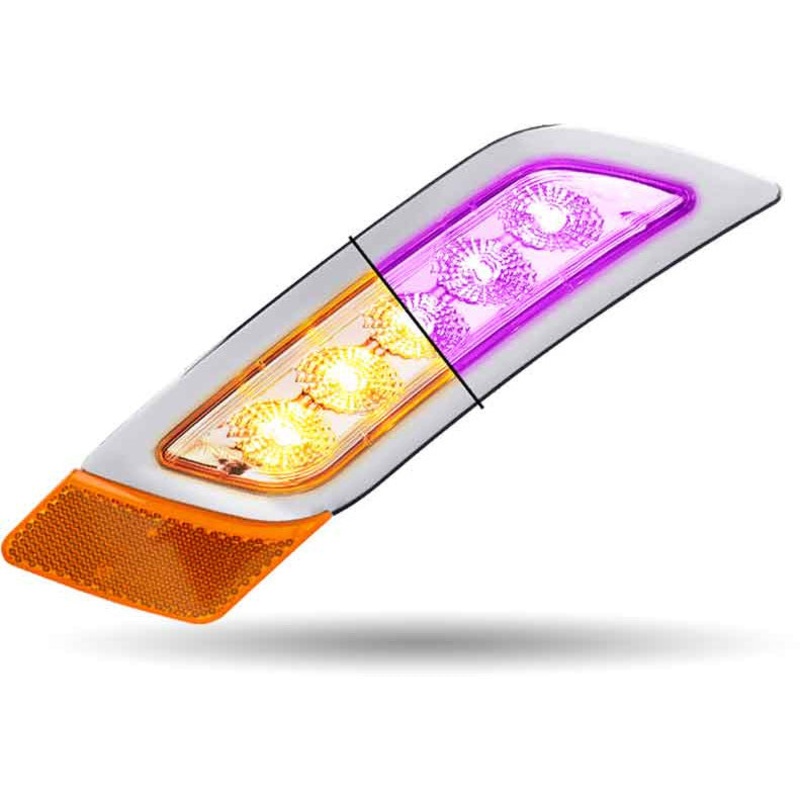 TLED-P300AP Amber to Purple Peterbilt LED Fender Light  5 Diodes | Driver Side