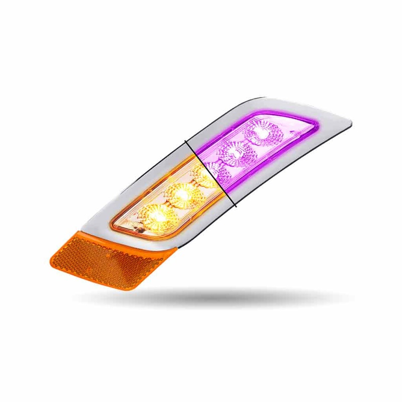 TLED-P400AP Amber to Purple Peterbilt LED Fender Light  5 Diodes | Passenger Side