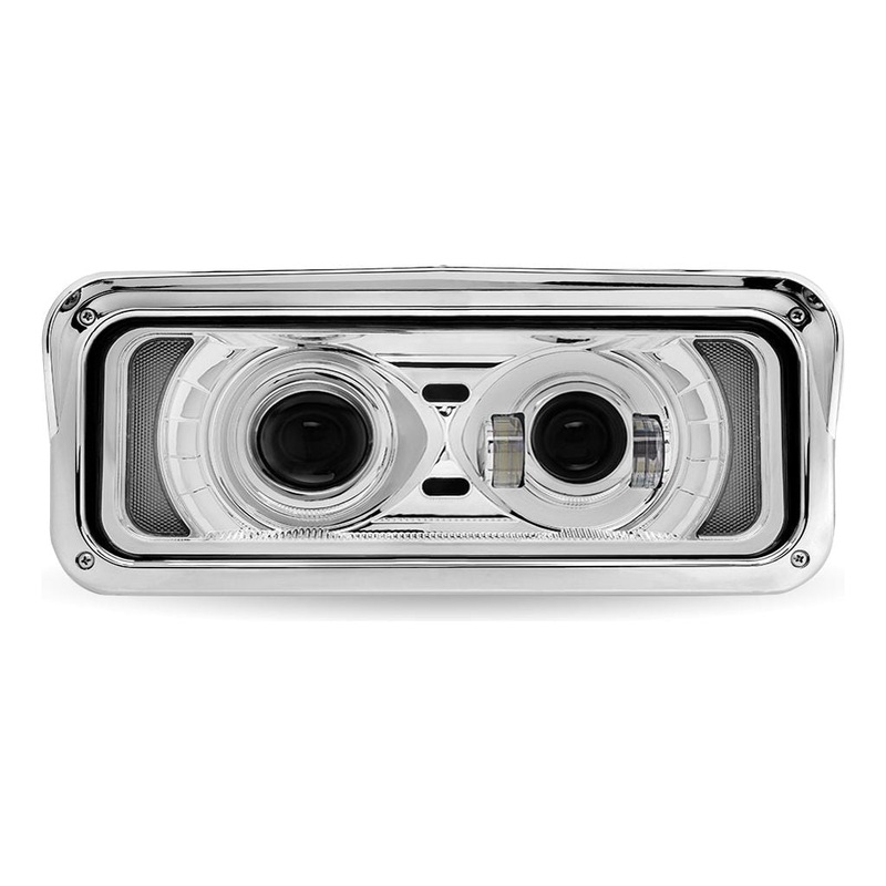 Universal LED Projector Headlight Assembly with Glow Position & Marker LED Accents (Choose Side and Color)