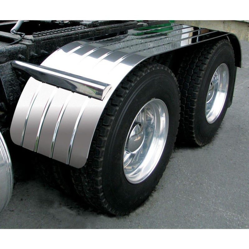 TFEN-F36 120 4 Ribbed Full Fenders  16 Gauge | Mirror Shine Stainless Steel
